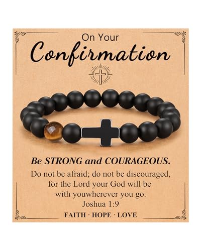 Cross Bracelet, To Mens Boys Christian Gifts for Birthday Christmas - style: Confirmation-7inch