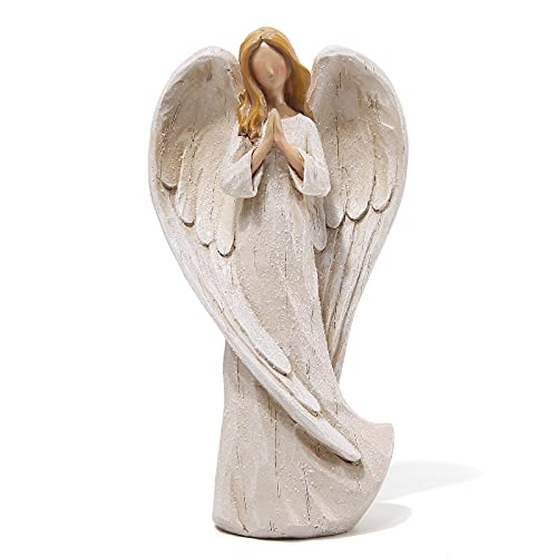 Hodao Praying Angel Figurine, Elegant White - style: praying