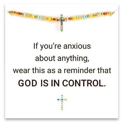 STORYJEWELLERY Christian Gifts for Women, Religious Confirmation and Baptism Gifts, Cross Bracelet for Women, Easter Gift, Encouragement Presents, Christian Jewelry - color: Wear this as a reminder