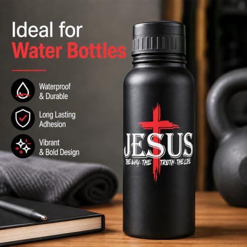 Jesus Cross Car Decal The Way The Truth The Life Vinyl Sticker 6.2 x 4.7