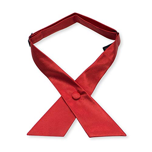 Women's or Men's Crossover Neck Tie Solid Color Continental Tie - color: Rose Red