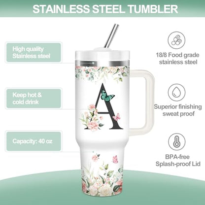Christian Gifts for Women, Initial A Tumbler 40oz - style: Initial A cup