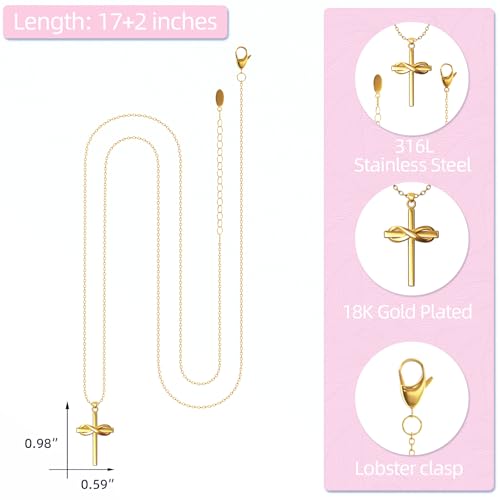 Happy 6-16th Birthday Gifts for Girls,Cross Necklace Decorations - style: Happy 18th Birthday