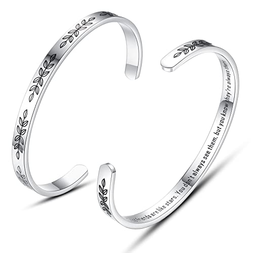 TONY & SANDY Cuff Bracelets for Women Teen Girls Best Friend Sister Mom Daughter Granddaughter Easter Birthday Mother's Day Christmas Stocking Stuffers for Teen Girls Women Jewelry - style: 0 - Friend Gifts - Good friends are like stars...you know they're