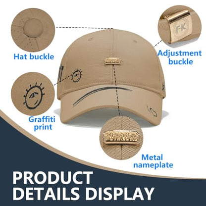 Baseball Cap for Women Men - Adjustable Size Hat - color: Khaki
