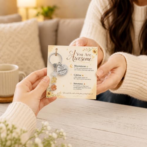 Crystal Keychain Gifts For Women, Friend, Coworker, Daughter, Mom, Faith - color: You're Awesome
