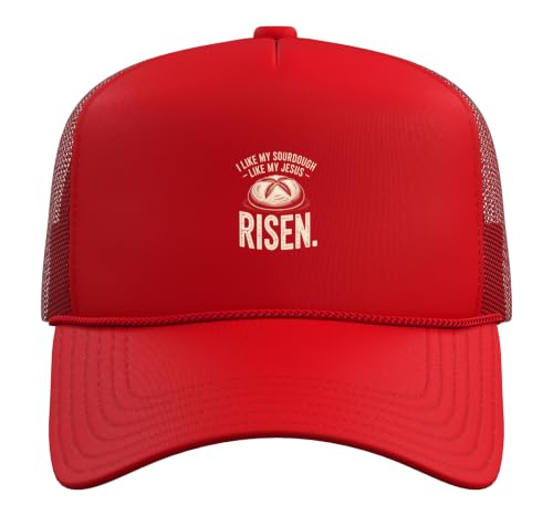 Risen Sourdough Christian Baker Amen Trucker Hat with Adjustable Mesh Back - color: Red
