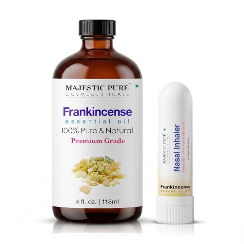 Majestic Pure Frankincense Essential Oil with Nasal Inhaler - 4 Fl Oz