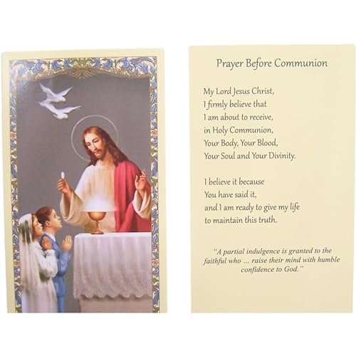 Wowser First Communion Double Strand Imitation Pearl Rosary Bracelet with Prayer Card, Set of 3, Sacramental Accessory, Religious Gift
