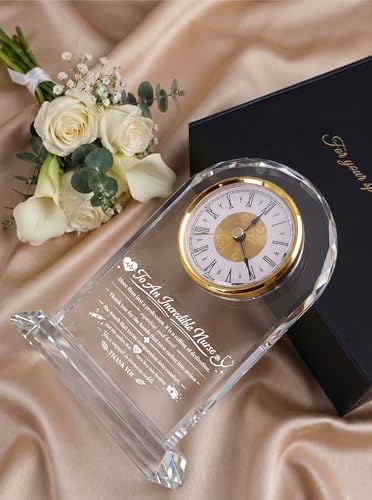 Nurse Gifts for Women, Nurses Week Appreciation Glass Clock - color: Nurse Gift