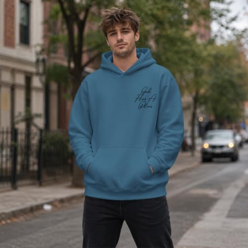 Christian God Hoodie for Men Jesus Faith Religious Bible Verse Hoodies Inspirational Graphic Fleece Sweatshirt - color: Deep Blue, size: Large