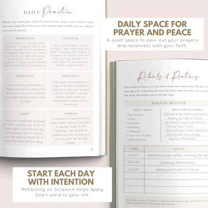 Daily Prayer Journal with Prompts | 90-Day Guided Devotional & Scripture Reflection | Bible Study and Spiritual Growth Tracker | Undated Faith Planner, 5.5x8" - Sage Green Dotted - color: Dotted Sage Green