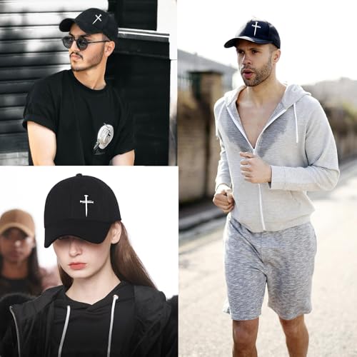 Baseball Cap for Men Cotton Baseball Hat Black Snapback Hats for Men - color: 3-nail Cross