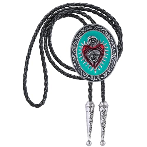 GelConnie Bolo Tie for Women Heart Cowboy Necktie Flower Gothic Mens Bolo Ties Bolero Necklace Red Western Ties for Men - color: Blue Bolo Tie Women