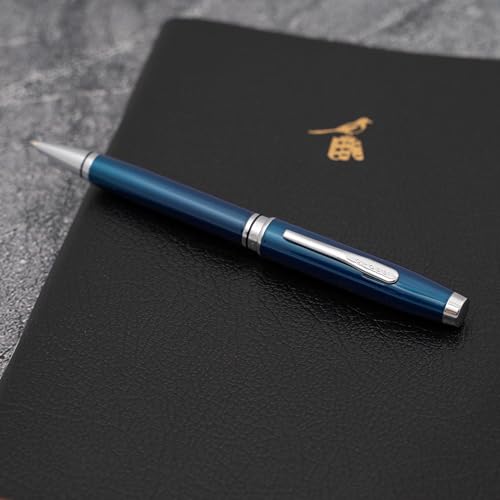 Cross Coventry Personalized Ballpoint Pen in Blue Lacquer with Chrome Trim - color: Blue