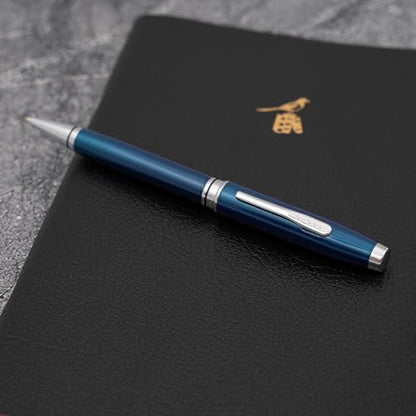 Cross Coventry Personalized Ballpoint Pen in Blue Lacquer with Chrome Trim - color: Blue