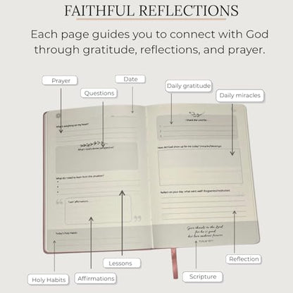 Prayer Journal – Peace in Christ 12-Week Guided Christian Prayer Journal for Women & Men with Daily Prayer Prompts, Scripture, Gratitude & Reflection for Spiritual Growth - color: Green