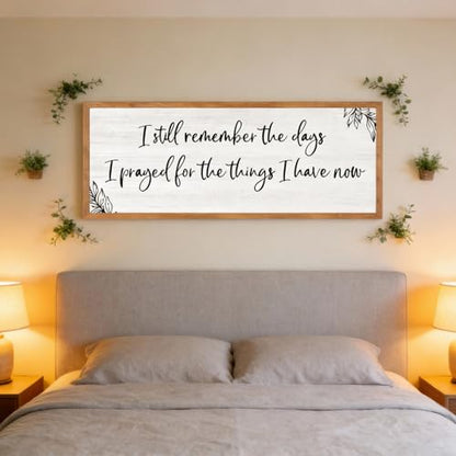 Foutcheou I Still Remember the Days I Prayed Sign Wall Art, 40"×15", Wood - color: I Still Remember the Days I Prayed Wood, size: 40"L x 15"W