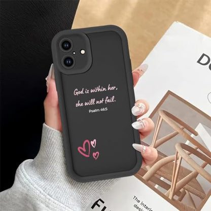 Psalm 46:5 Bible Verse Jesus Christian Bow Phone Case for iPhone 17e/iPhone 16e Case Shockproof Soft Protective for Women Men Cover Funda for iPhone 17e/iPhone 16e 6.1 Inch - color: Bow