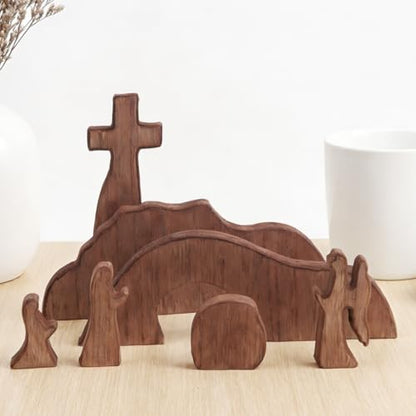Empty Tomb Easter Scene for Christian Decoration, Nativity Jesus Tomb Set