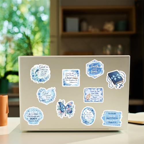 Ocean Prayer Board Supplies - 50 Pcs Blue Christian Jesus Stickers - color: Blue Ocean