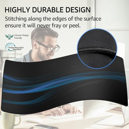 KTRIO Large Gaming Mouse Pad Desk Mat for Gamer, 31.5" x 15.7", Black, XXL - color: Black Stealth, size: 31.5l X 15.7w Inches