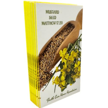 Westmon Works Mustard Seed Holy Card Bulk Bundle Pack Faith Can Move Mountains Prayer from Matthew, Pack of 15