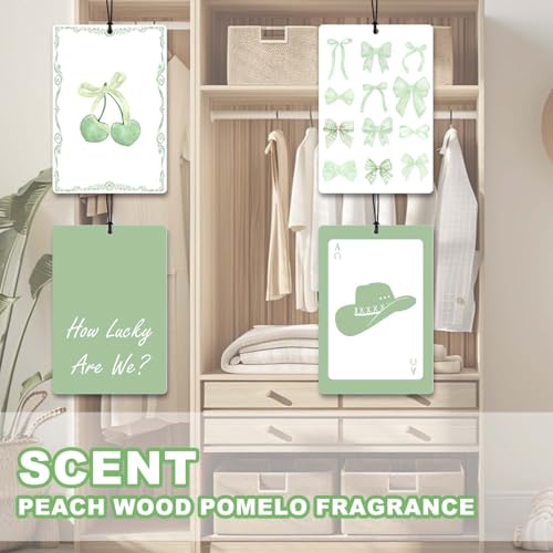 4 Pcs Car Air Fresheners,Sage Green Bow Western Car Accessories - color: greenbow