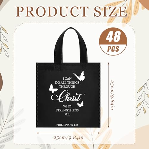 Sweetude 48 Pcs Christian Gift Bags Bulk, Bible Verse Gift Bags for Women - color: Black, style: Bible