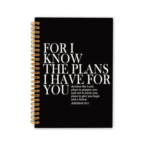 Black and White Christian Notebook, Black Modern Bible Journal - color: white Plans