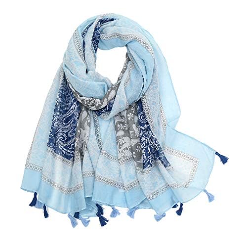 Yeieeo Boho Scarf for Women Lightweight Floral Printed Scarf Fall Winter Fashion Fringed Shawl - color: Floral 2