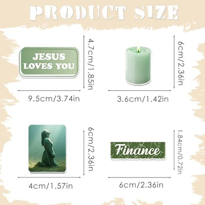 Prayer Board Supplies Stickers - 50 Pcs Sage Green Christian Kit - color: Sage Green