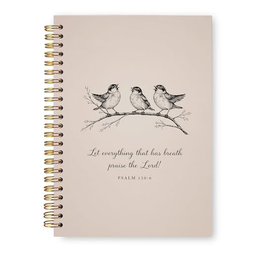 Christian Bird Notebook Gifts, Prayer Bible Journal for Women Men, Let Everything That Has Breath Praise The Lord Church Notes Hardcover Notebook Journal for Work Study 5.5x8.3 in - color: Prayer Bible