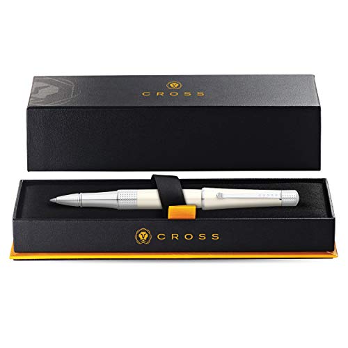 Cross Beverly Refillable Gel Ink Rollerball Pen, Medium Rollerball, Includes Premium Gift Box - Pearlescent White Lacquer - color: White, style: Rollerball Pen
