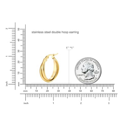 Criss Cross Hoop Earring for Women,24mm Wide Intertwined Round Hoops Jewelry - color: Gold