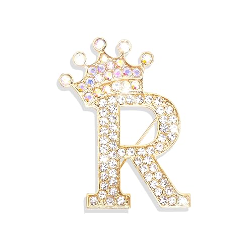 Brooches and Pins for Women A-Z Letter Rhinestone Brooch Pin Jewelry Gifts - color: B9