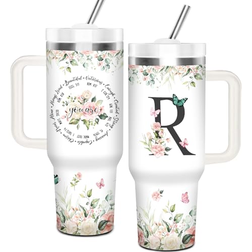Christian Gifts for Women, Initial R Tumbler 40Oz - style: Initial R cup