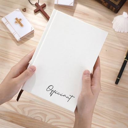 Engrowtic Wedding Officiant Book with Pen 5.25x8.25,White,Classic - color: White, style: Classic