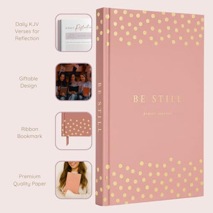 Daily Prayer Journal with Prompts | 90-Day Guided Devotional & Scripture Reflection | Bible Study and Spiritual Growth Tracker | Undated Faith Planner, 5.5x8" - Pink Dotted - color: Dotted Pink