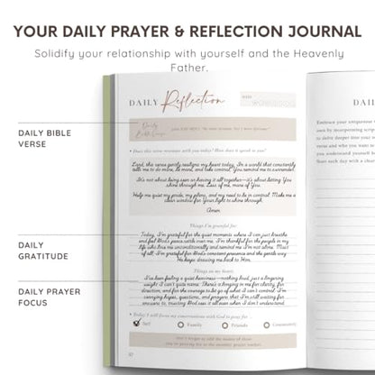 Daily Prayer Journal with Prompts | 90-Day Guided Devotional & Scripture Reflection | Bible Study and Spiritual Growth Tracker | Undated Faith Planner, 5.5x8" - Sage Green Chevron - color: Chevron Sage Green