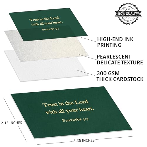 Bible Verse Cards, 60 Scripture Cards with Bible Verses - color: Green
