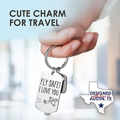 Rosa Vila Keychains For Women & Men, Gifts For Mom, Bonus Mom, Aunt, Sister, Dad, Grandma, Nurse, Teens, Coach, Teacher Pilot - style: Fly Safe Keychain