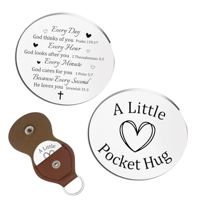 Pocket Hug Christian Religious Gifts for Women Men Christian Keychain