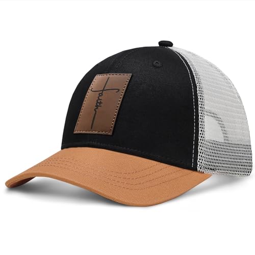 Christian Hats for Men & WomenJesus Cross HatChristianReligious GiftsforVarious Festivals&BirthdaysFaith Baseball/Trucker Cap - color: Orange Faith