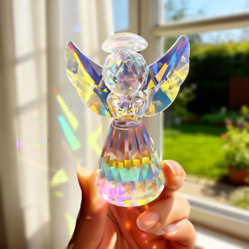 3'' Colorful Crystal Guardian Angel Figurine Christmas Angel Gift for Women - style: Colorful Angel