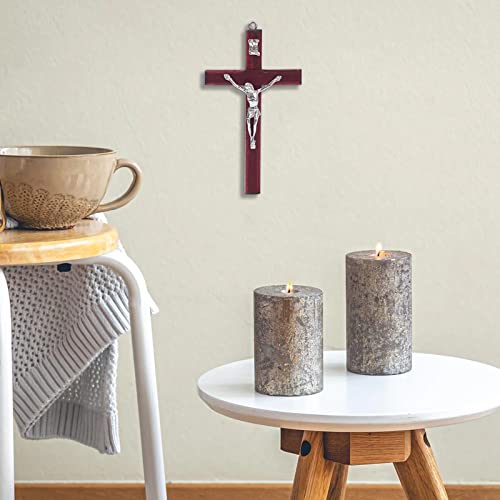 SHAOQINLIN 24 Pieces Crucifix Wall Cross, 4.7 Inch Wooden Wall Hanging Cross Wall Decor Home Decor - size: 24 PCS