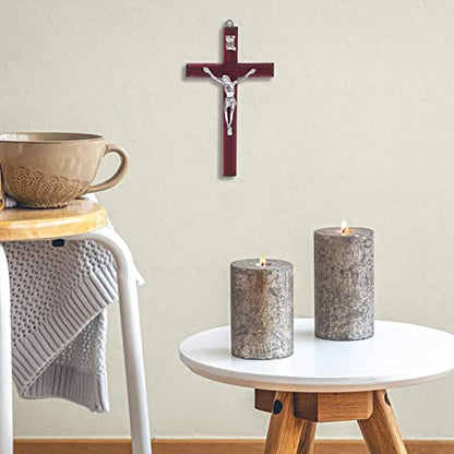 SHAOQINLIN 12 Pieces Crucifix Wall Cross, 4.7 Inch Wooden Wall Hanging Cross Wall Decor Home Decor - size: 12 PCS