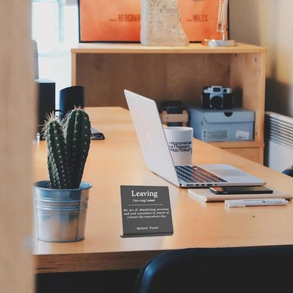 Funny Going Away Desk Decor for Coworker, Goodbye Gift for Boss Employee - style: Leaving