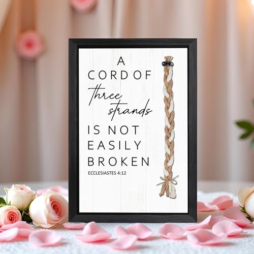 A Cord of Three Strands Wedding Ceremony Sign 15"x10" Black - color: Black-WeddingCordSign, size: 15X10Inches