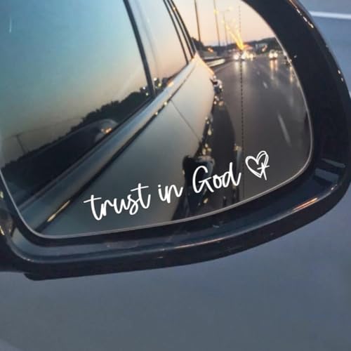 3X Trust In God Rearview Mirror Sticker - Christian Car Stickers For Women - color: Trust In God